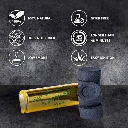 أقراص فحم البخور سريعة الإضاءة من Southern Star - قوالب حرق البخور متوسطة الحجم، 27 مم، 120 قرص فحم طبيعي خالٍ من الرائحة في 45 دقيقة. حرق الوقت in Kuwait