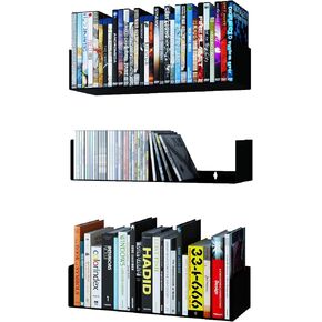 أرفف عائمة بيضاء من Wallniture Bali للجدار، وأرفف تخزين أقراص DVD وأرفف كتب معدنية مكونة من 3 قطع in Kuwait