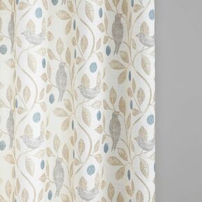 VOGOL 96 Inches Length Curtains, Country Grey Leaves Pattern Printed Farmhouse Window Treatments, Home Decor Light Weight Drapes for Living Room Kids Bedroom, 1 Panel in Kuwait