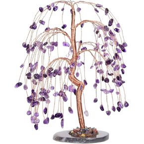 Handcrafted Chakra Crystal Tree,Crystal Tree Natural Crystals Stone Base Money Tree 7 Chakra Healing Crystals Quartz Tree，Energy Gemstone Decor Spiritual Gift Meditation (PUPPLE) in Saudi Arabia
