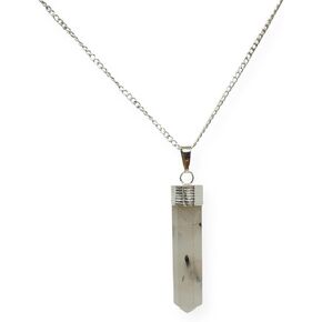 Wholesalegemshop GEMSCITE Crystal Healing Pendant Necklace – Protection Negative Energy Cleanser Natural Stress - Authentic Stone on Silver Plated 18" Chain Chakra Healing Charm in Kuwait