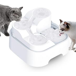 نافورة مياه للقطط من كوبماث للحيوانات الأليفة المتعددة، 4 طبقات، 95 أونصة/2.8 لتر، مضخة هادئة تهمس، ترشيح علمي، سهلة الإعداد والتنظيف، تخزين المياه في حالات الطوارئ، موزع مياه كبير للكلاب، مع قابس طاقة in Kuwait