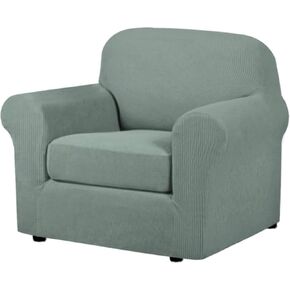 HAOYONG Couch Chair Cover 2 Pieces Armchair Slipcovers High Stretch Spandex Slipcover Chair Couch Cover 1 Seater Chair Slip Cover Washable Soft Furniture Slipcover for Living Room(for Armchair)