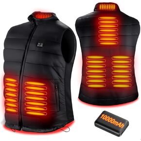 Heated Vest, Lightweight Heating Jacket for Women Men, Warm Rechargeable Electric Heated Vest for Winter Hiking Skiing Fishing Camping and more, Black, XXL in Kuwait