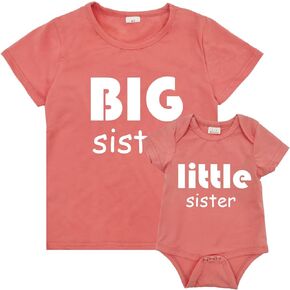 قمصان Wosixima للأخت الكبرى والأخت الصغيرة ملابس داخلية للفتيات الصغيرات ملابس متطابقة هدايا للأخوة مجموعة للأطفال الرضع باللون البنفسجي in Kuwait