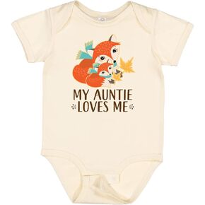 بدلة الأطفال Inktastic Auntie Loves Me Woodland Fox in Kuwait