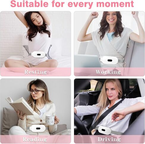 𝐏𝐨𝐫𝐭𝐚𝐛𝐥𝐞 𝐄𝐥𝐞𝐜𝐭𝐫𝐢𝐜 𝐂𝐨𝐫𝐝𝐥𝐞𝐬𝐬 𝐇𝐞𝐚𝐭𝐢𝐧 𝐠 𝐏𝐚𝐝: وسادات تسخين للتشنجات وتخفيف آلام الظهر مع 6 مستويات للحرارة و6 أوضاع للتدليك، حزام تسخين لتشنجات الدورة الشهرية للنساء والفتيات in Kuwait