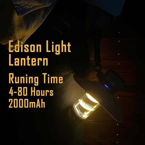 مصباح يدوي خارجي قابل لاعادة الشحن مستوحى من الطراز العتيق فانت. لوكس مثالي للتخييم او شنطة الظهر الفاخرة او حالات الطوارئ مع خيارات اضاءة مزدوجة و4 اوضاع اضاءة in Kuwait