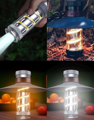 مصباح يدوي خارجي قابل لاعادة الشحن مستوحى من الطراز العتيق فانت. لوكس مثالي للتخييم او شنطة الظهر الفاخرة او حالات الطوارئ مع خيارات اضاءة مزدوجة و4 اوضاع اضاءة in Kuwait