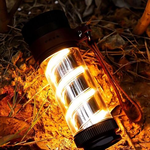 مصباح يدوي خارجي قابل لاعادة الشحن مستوحى من الطراز العتيق فانت. لوكس مثالي للتخييم او شنطة الظهر الفاخرة او حالات الطوارئ مع خيارات اضاءة مزدوجة و4 اوضاع اضاءة in Kuwait