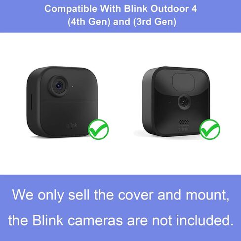 Wall Mount Bracket for Blink Outdoor 4 (4th Gen) & 3 (3rd Gen) & 2K+ (new Model) Camera, Weatherproof Protective Cover Case with 360° Adjustable Mount for Home Security Camera System Black (2 Pack) in Saudi Arabia