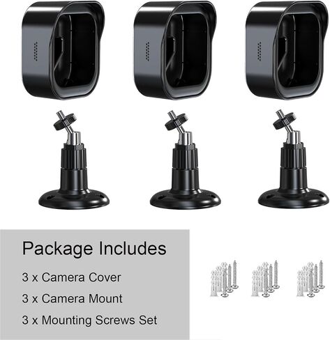 Wall Mount Bracket for Blink Outdoor 4 (4th Gen) & 3 (3rd Gen) & 2K+ (new Model) Camera, Weatherproof Protective Cover Case with 360° Adjustable Mount for Home Security Camera System Black (2 Pack) in Saudi Arabia