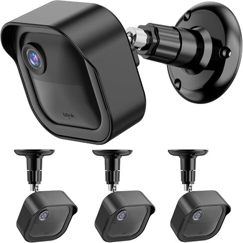 Wall Mount Bracket for Blink Outdoor 4 (4th Gen) & 3 (3rd Gen) & 2K+ (new Model) Camera, Weatherproof Protective Cover Case with 360° Adjustable Mount for Home Security Camera System Black (2 Pack) in Saudi Arabia