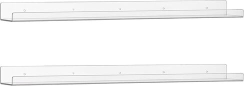 HBlife 36 Inches Floating Shelves Wall Mounted Clear Acrylic Shelves for Figures, Invisible Floating Bookshelf for Kids and Nursery, 2 Pack (5MM Thick) in Saudi Arabia