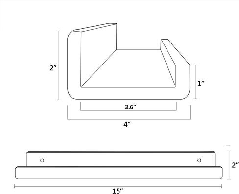 HBlife 36 Inches Floating Shelves Wall Mounted Clear Acrylic Shelves for Figures, Invisible Floating Bookshelf for Kids and Nursery, 2 Pack (5MM Thick) in Saudi Arabia