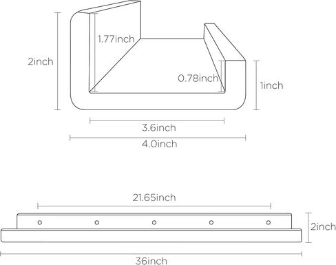 HBlife 36 Inches Floating Shelves Wall Mounted Clear Acrylic Shelves for Figures, Invisible Floating Bookshelf for Kids and Nursery, 2 Pack (5MM Thick) in Saudi Arabia