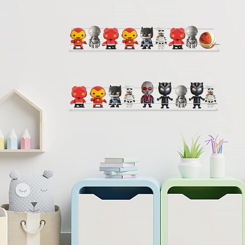 HBlife 36 Inches Floating Shelves Wall Mounted Clear Acrylic Shelves for Figures, Invisible Floating Bookshelf for Kids and Nursery, 2 Pack (5MM Thick) in Saudi Arabia