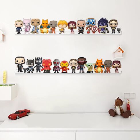 HBlife 36 Inches Floating Shelves Wall Mounted Clear Acrylic Shelves for Figures, Invisible Floating Bookshelf for Kids and Nursery, 2 Pack (5MM Thick) in Saudi Arabia