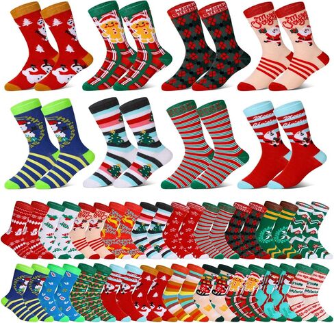 Suhine 20 Pairs Kids Christmas Socks Holiday Cute Toddler Socks Winter Xmas Socks Babies Christmas Supplies Gift, 20 Style Suitable for 1-3 years old in Saudi Arabia