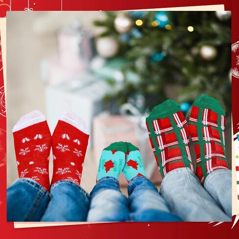 Suhine 20 Pairs Kids Christmas Socks Holiday Cute Toddler Socks Winter Xmas Socks Babies Christmas Supplies Gift, 20 Style Suitable for 1-3 years old in Saudi Arabia