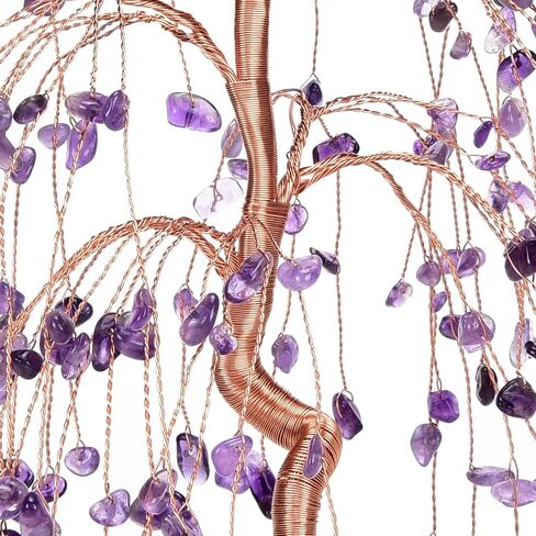 Handcrafted Chakra Crystal Tree,Crystal Tree Natural Crystals Stone Base Money Tree 7 Chakra Healing Crystals Quartz Tree，Energy Gemstone Decor Spiritual Gift Meditation (PUPPLE) in Saudi Arabia