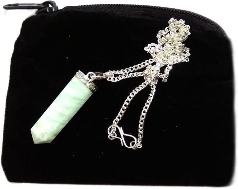Wholesalegemshop GEMSCITE كريستال شفاء قلادة قلادة - حماية منظف الطاقة السلبية الإجهاد الطبيعي - حجر أصيل على الفضة مطلي 18 "سلسلة شقرا شفاء سحر in Kuwait