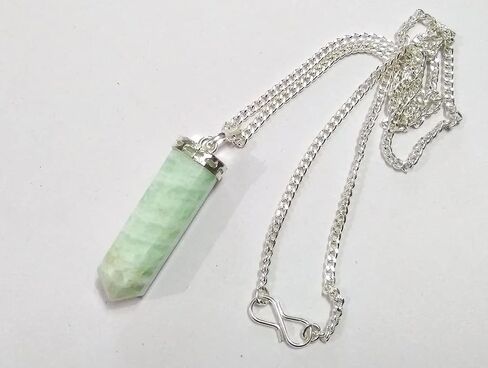Wholesalegemshop GEMSCITE كريستال شفاء قلادة قلادة - حماية منظف الطاقة السلبية الإجهاد الطبيعي - حجر أصيل على الفضة مطلي 18 "سلسلة شقرا شفاء سحر in Kuwait