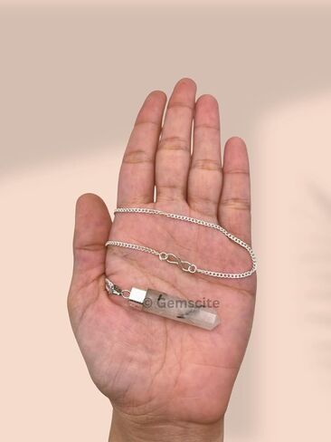 Wholesalegemshop GEMSCITE كريستال شفاء قلادة قلادة - حماية منظف الطاقة السلبية الإجهاد الطبيعي - حجر أصيل على الفضة مطلي 18 "سلسلة شقرا شفاء سحر in Kuwait