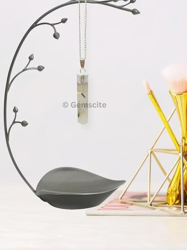 Wholesalegemshop GEMSCITE كريستال شفاء قلادة قلادة - حماية منظف الطاقة السلبية الإجهاد الطبيعي - حجر أصيل على الفضة مطلي 18 "سلسلة شقرا شفاء سحر in Kuwait