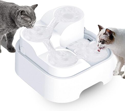 نافورة مياه للقطط من كوبماث للحيوانات الأليفة المتعددة، 4 طبقات، 95 أونصة/2.8 لتر، مضخة هادئة تهمس، ترشيح علمي، سهلة الإعداد والتنظيف، تخزين المياه في حالات الطوارئ، موزع مياه كبير للكلاب، مع قابس طاقة in Kuwait