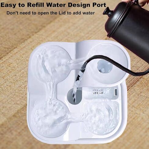 نافورة مياه للقطط من كوبماث للحيوانات الأليفة المتعددة، 4 طبقات، 95 أونصة/2.8 لتر، مضخة هادئة تهمس، ترشيح علمي، سهلة الإعداد والتنظيف، تخزين المياه في حالات الطوارئ، موزع مياه كبير للكلاب، مع قابس طاقة in Kuwait