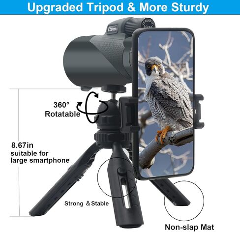 16x60 Monocular Telescope with Smartphone Holder&Tripod HD High Powered Monocular for Adults High Definition Telescope for Hunting Bird Watching Travel Camping Hiking Concert in Saudi Arabia