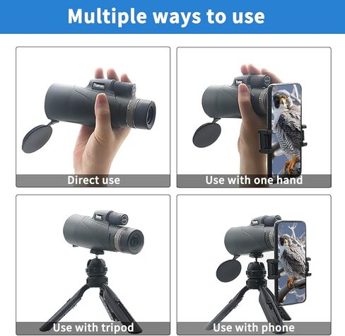16x60 Monocular Telescope with Smartphone Holder&Tripod HD High Powered Monocular for Adults High Definition Telescope for Hunting Bird Watching Travel Camping Hiking Concert in Saudi Arabia
