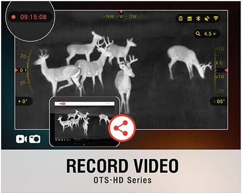 ATN OTS-HD، عارض حراري مع تسجيل فيديو عالي الدقة بالكامل، WiFi، GPS، تكبير سلس والتحكم في الهاتف الذكي من خلال تطبيقات iOS أو Android in Kuwait