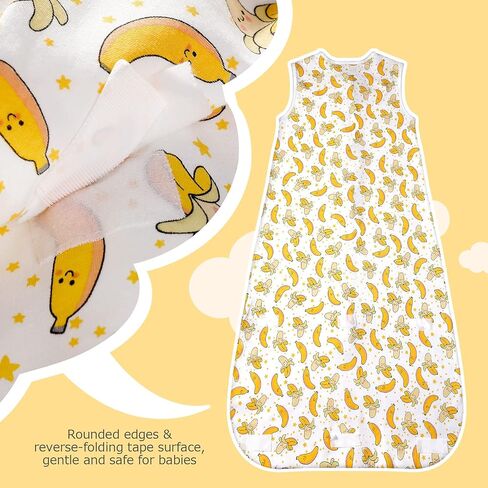 كيس نوم للأطفال من ليكتين 1.0 TOG - كيس نوم للأطفال الصغار بعمر 18-36 شهرًا، بطانية يمكن ارتداؤها للأطفال، حقيبة نوم صيفية بدون أكمام للجنسين مع طول قابل للتعديل وسحاب في اتجاهين in Kuwait