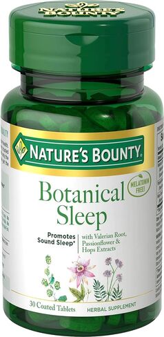 Nature's Bounty Botanical Sleep، يعزز النوم السليم، خالي من الميلاتونين، 30 قرصًا مغلفًا in Kuwait