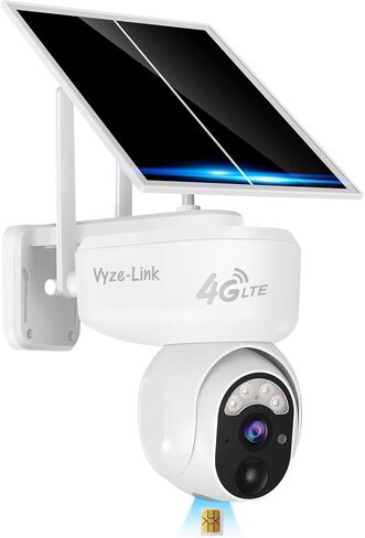 كاميرا Vyze-Link 4G للأمان الخلوي مع بطاقة Sim، وكاميرات LTE تعمل بالطاقة الشمسية في الهواء الطلق مع رؤية ليلية، فيديو مباشر 1080 بكسل، كاميرات طبيعة الحياة البرية النشطة بالحركة للفناء الخلفي مع تطبيق الهاتف in Kuwait