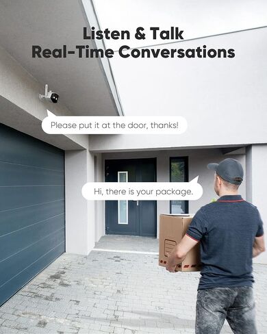 كاميرا أمان لاسلكية SANNCE بعدسة مزدوجة 4 ميجابكسل، زاوية مراقبة واسعة للغاية 180 درجة كاميرا واي فاي خارجية 2K، محادثة ثنائية الاتجاه، اكتشاف الإنسان، رؤية ليلية ملونة، تنبيه مزدوج للضوء، مقاومة للماء in Kuwait