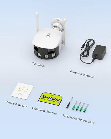 كاميرا أمان لاسلكية SANNCE بعدسة مزدوجة 4 ميجابكسل، زاوية مراقبة واسعة للغاية 180 درجة كاميرا واي فاي خارجية 2K، محادثة ثنائية الاتجاه، اكتشاف الإنسان، رؤية ليلية ملونة، تنبيه مزدوج للضوء، مقاومة للماء in Kuwait