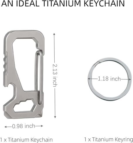 ايمنتا سلسلة مفاتيح من التيتانيوم، حلقة تعليق اي دي سي متعددة الوظائف للمفاتيح مع فتاحة زجاجات، متينة وخفيفة الوزن للاستخدام اليومي والخارجي in Kuwait
