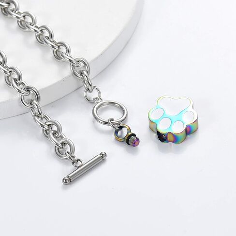 Minicremation Dog Paw Print Cremation Jewelry for Ashes Memorial Urn Bangle for Pet Stainless Steel Urn Bracelet Ashes Holder in Kuwait