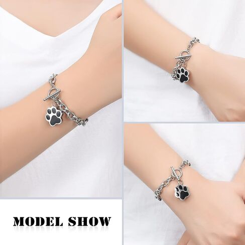 Minicremation Dog Paw Print Cremation Jewelry for Ashes Memorial Urn Bangle for Pet Stainless Steel Urn Bracelet Ashes Holder in Kuwait