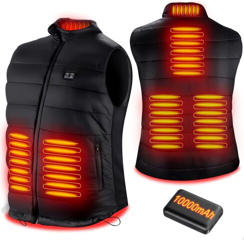 Heated Vest, Lightweight Heating Jacket for Women Men, Warm Rechargeable Electric Heated Vest for Winter Hiking Skiing Fishing Camping and more, Black, XXL in Kuwait