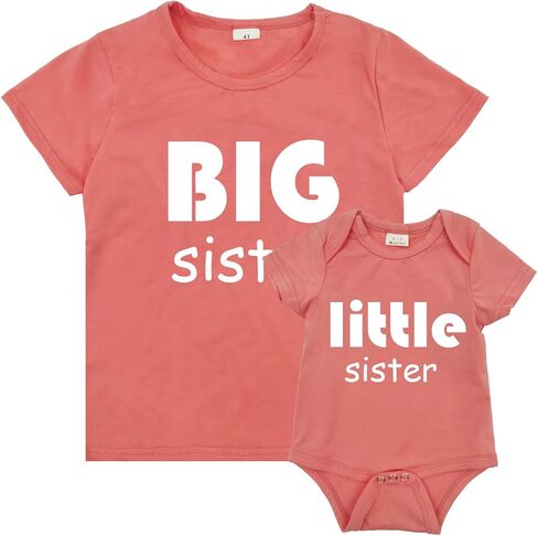 قمصان Wosixima للأخت الكبرى والأخت الصغيرة ملابس داخلية للفتيات الصغيرات ملابس متطابقة هدايا للأخوة مجموعة للأطفال الرضع باللون البنفسجي in Kuwait