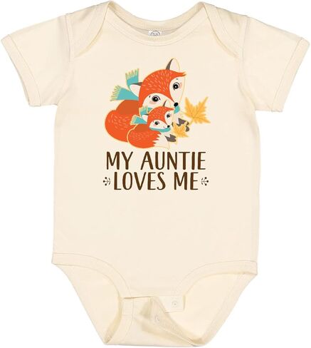 inktastic Auntie Loves Me Woodland Fox Baby Bodysuit in Kuwait