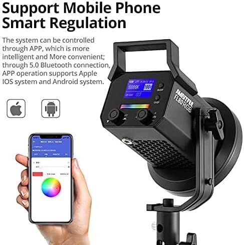 AMBITFUL FL80RGB FL80 80W RGB Full Color LED Video Light,CRI 96/TCLI 95,2800K-10000K,10 FX Special Effect Mode,Support APP,Bowens Mount Lighting for Photography Studio YouTube in Kuwait