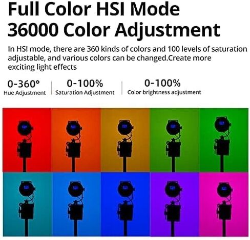 AMBITFUL FL80RGB FL80 80W RGB Full Color LED Video Light,CRI 96/TCLI 95,2800K-10000K,10 FX Special Effect Mode,Support APP,Bowens Mount Lighting for Photography Studio YouTube in Kuwait