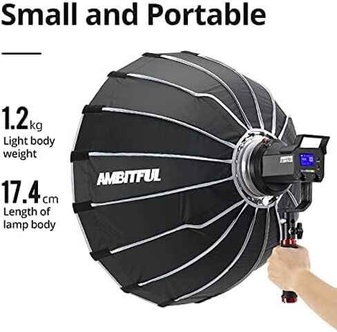 AMBITFUL FL80RGB FL80 80W RGB Full Color LED Video Light,CRI 96/TCLI 95,2800K-10000K,10 FX Special Effect Mode,Support APP,Bowens Mount Lighting for Photography Studio YouTube in Kuwait