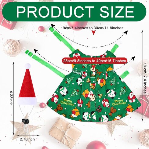 4 Pieces Small Animal Christmas Costume Christmas Guinea Pig Clothes with Santa Hat Rabbit Clothes Costume Guinea Pig Costume Christmas Small Animal Outfits for Rabbit Guinea Pig Hamster Ferret in Saudi Arabia
