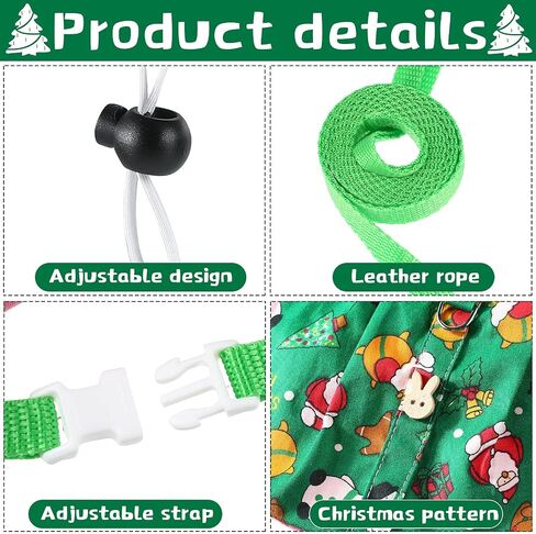 4 Pieces Small Animal Christmas Costume Christmas Guinea Pig Clothes with Santa Hat Rabbit Clothes Costume Guinea Pig Costume Christmas Small Animal Outfits for Rabbit Guinea Pig Hamster Ferret in Saudi Arabia